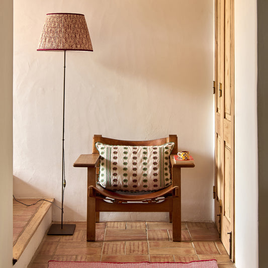 Raspberry/Red Juniper Pleated Lampshade with Burgundy Trim