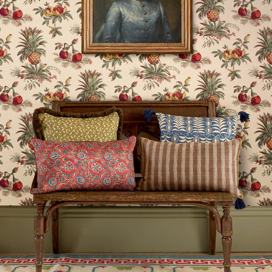 Dominica Red/Gold Wide-Width Wallpaper
