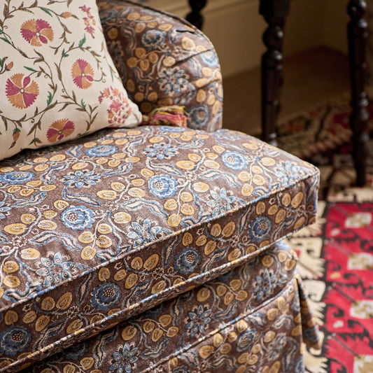 Evora Antique Chocolate/Blue Fabric