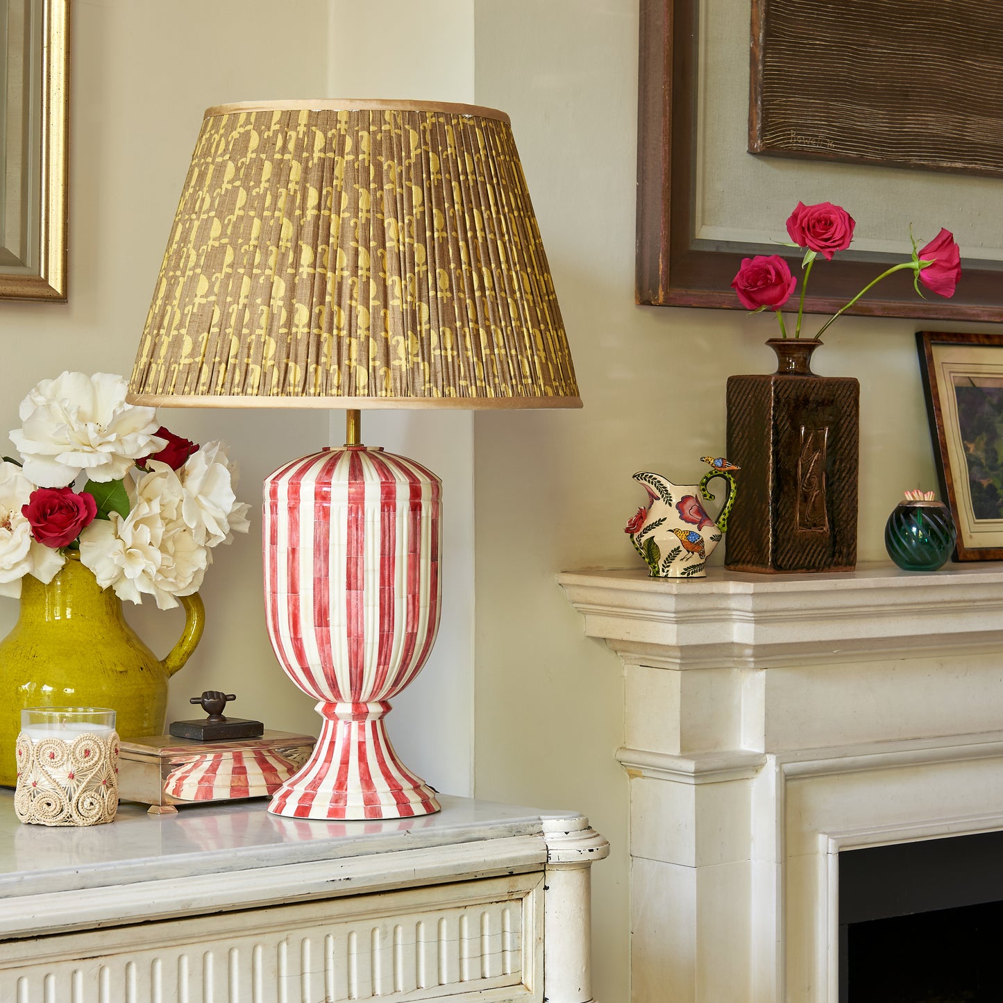 Red Stripe Kalash Lamp Base