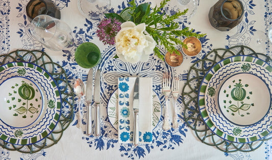 Simla Border Blue Napkins - Set of 4