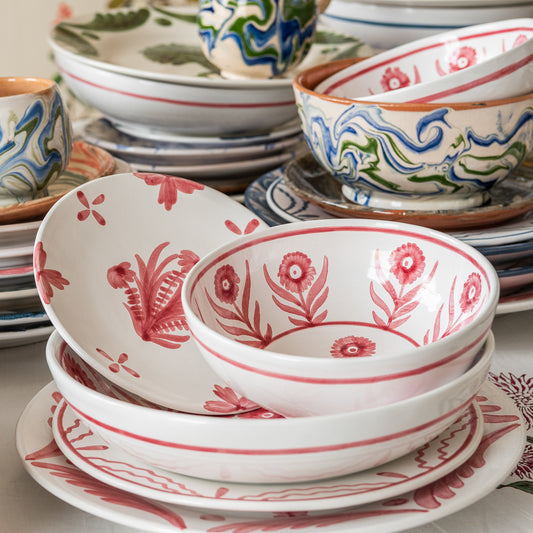 Pink Summer Flower Ceramic Small Plate