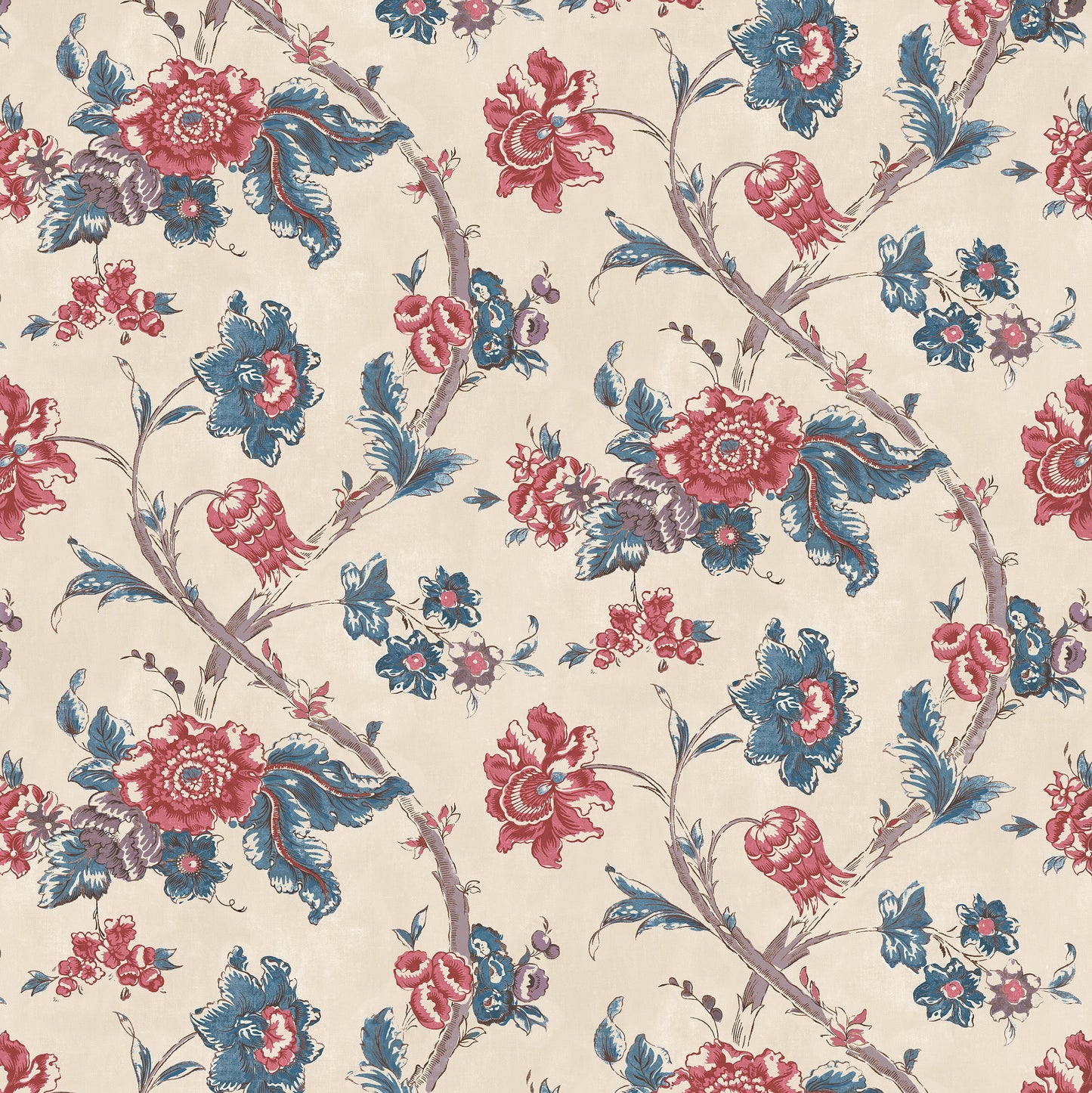 Rosa Antique Red/Blue Fabric