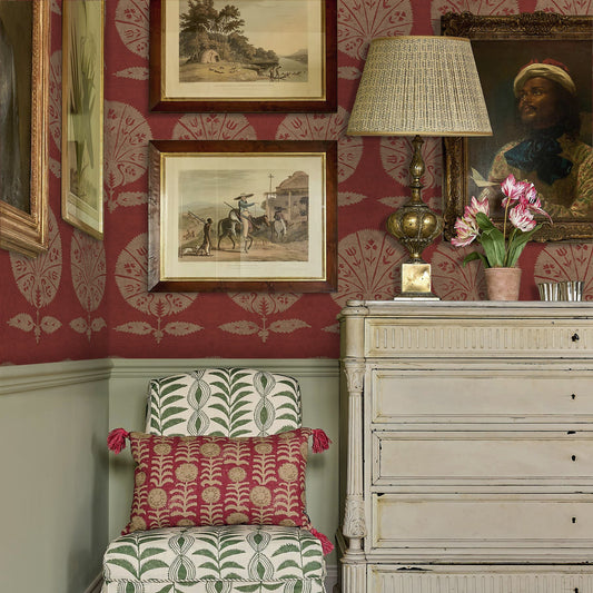Persian Poppy Antique Red Wallpaper Roll