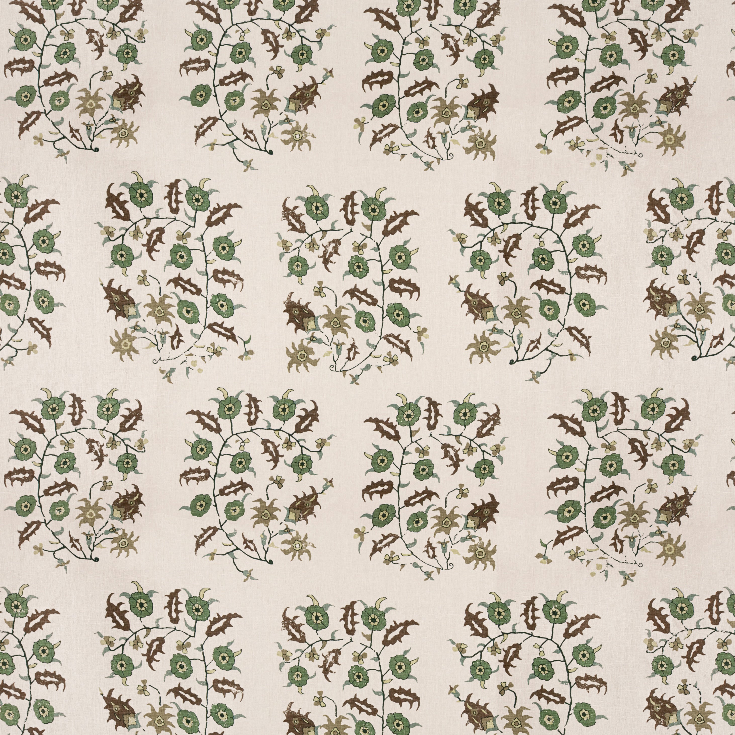 Samode Green/Taupe Fabric – Penny Morrison