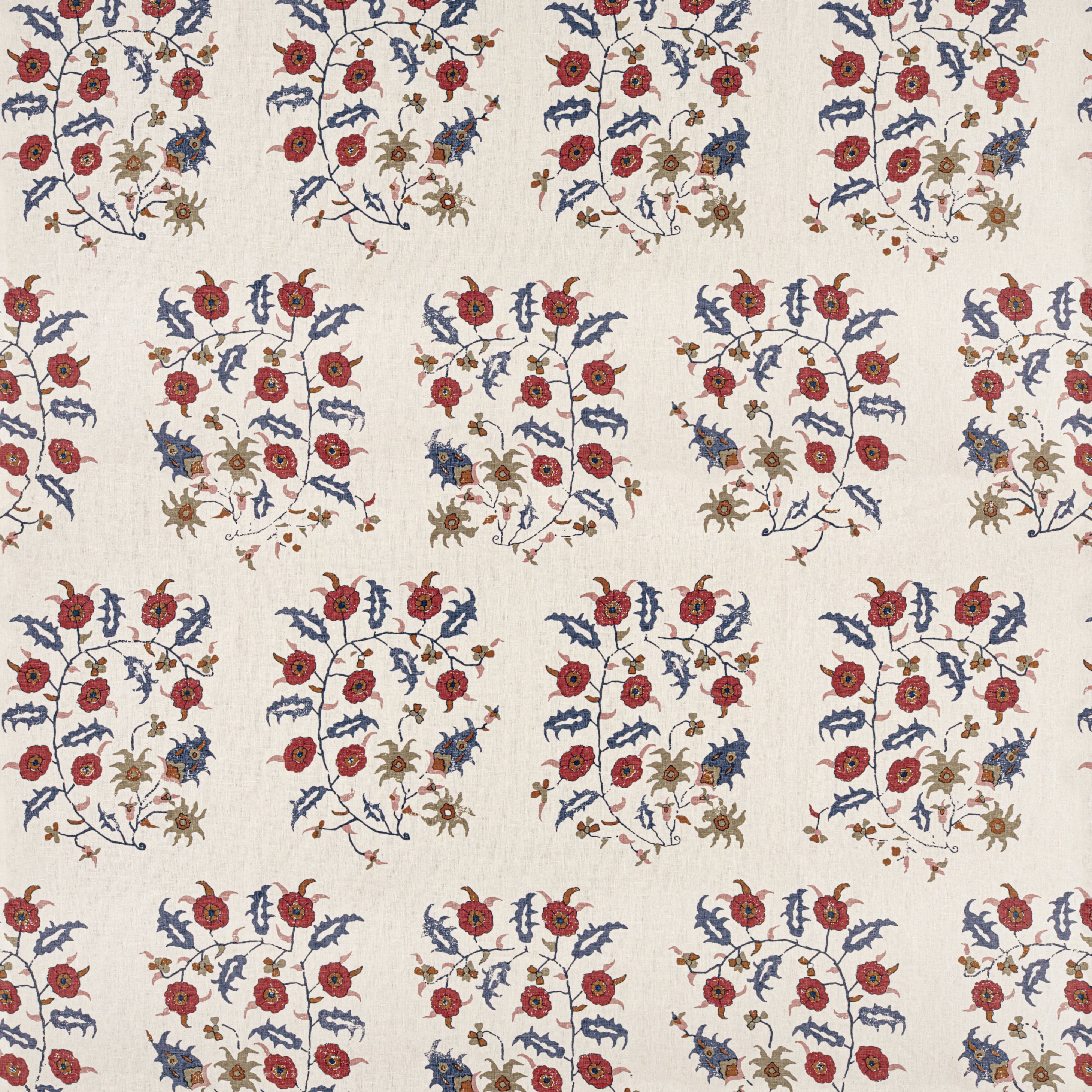 Samode Red/Blue Fabric – Penny Morrison