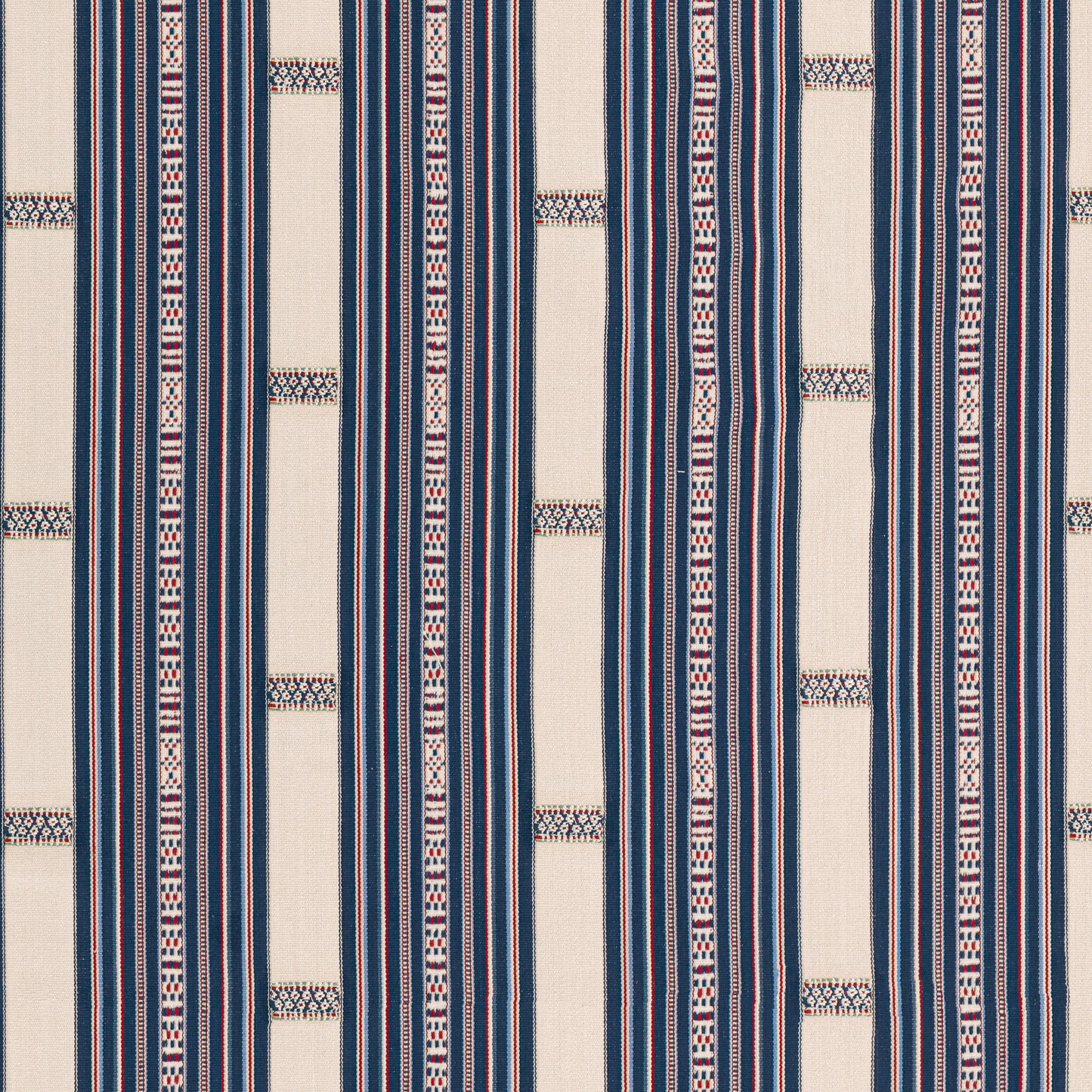 Tavira Stripe Indigo/Red Fabric
