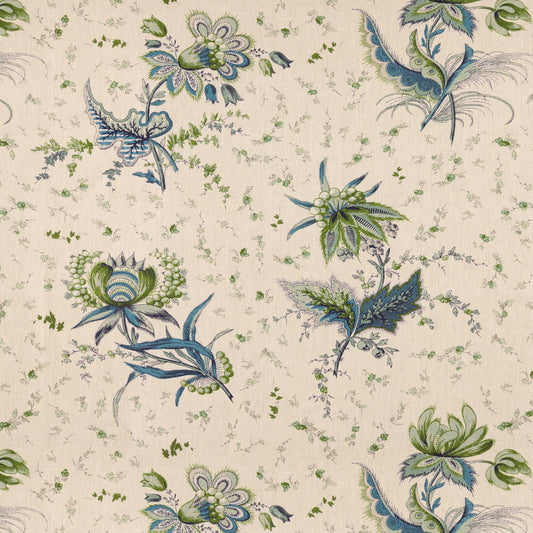 Thistle Flower Blue/Green Fabric
