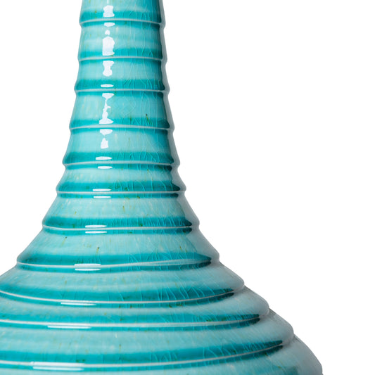 Turquoise Spiral Teardrop Ceramic Lamp Base