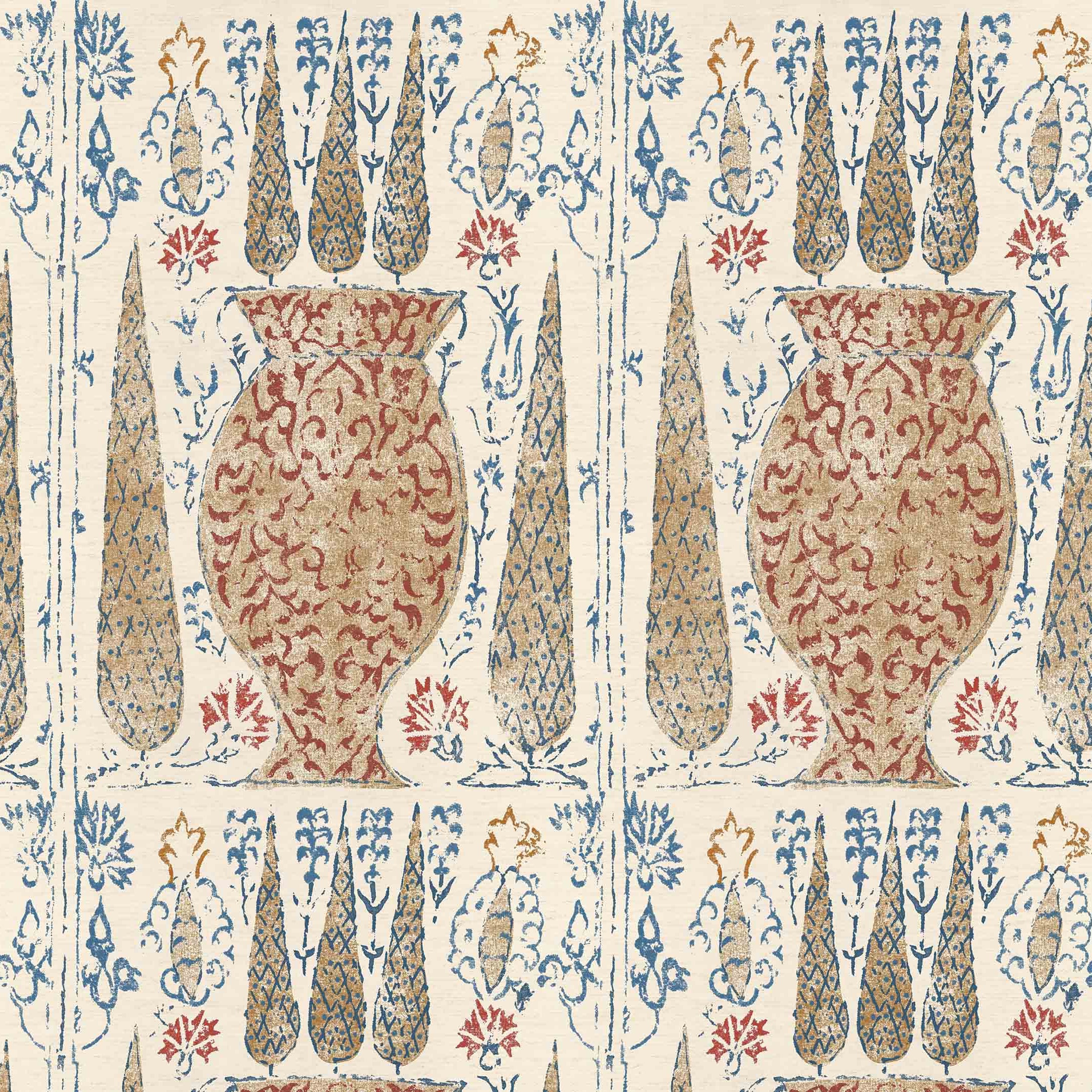 Vasari Venetian Red/Blue Grasscloth Roll – Penny Morrison