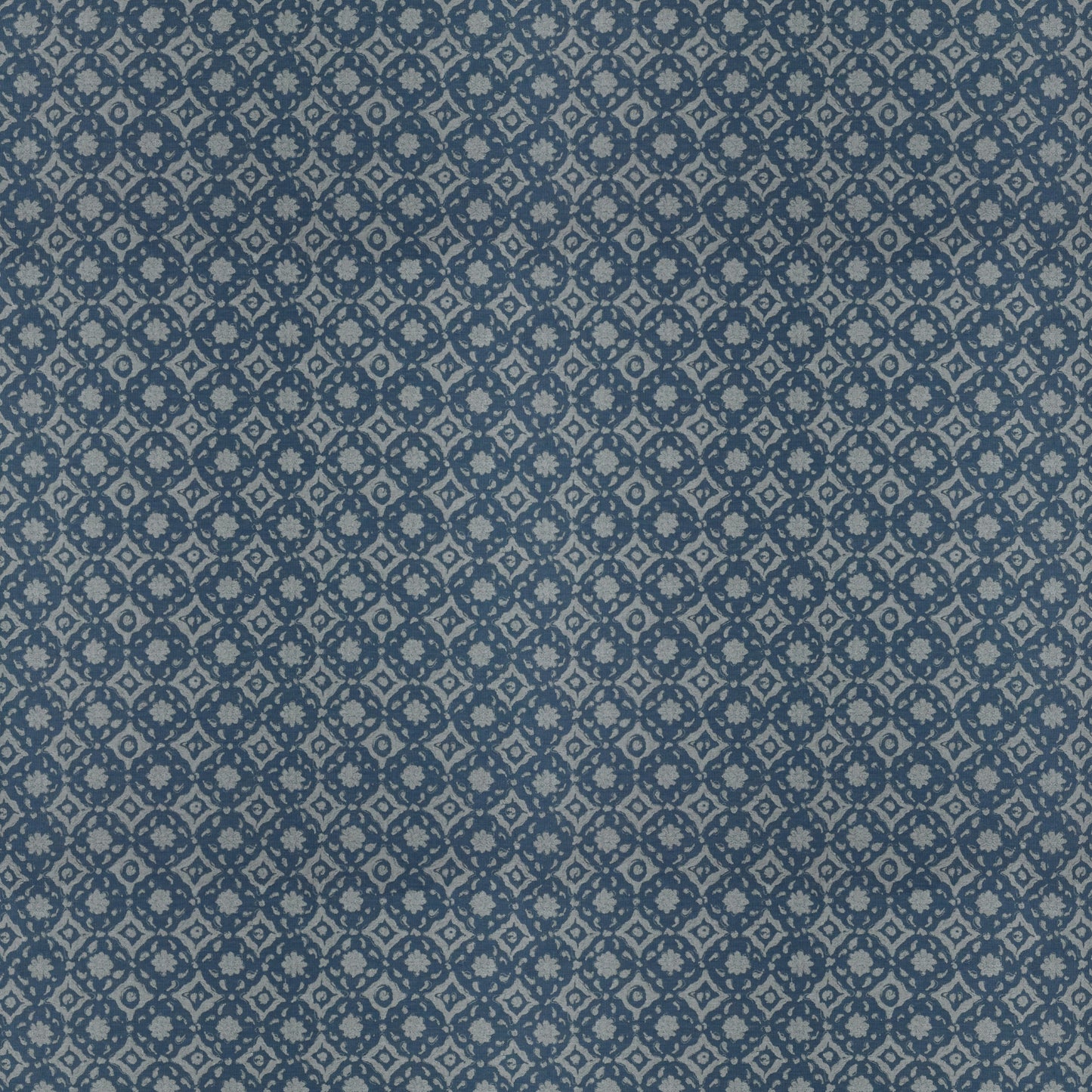 Floral Tile Blue Fabric