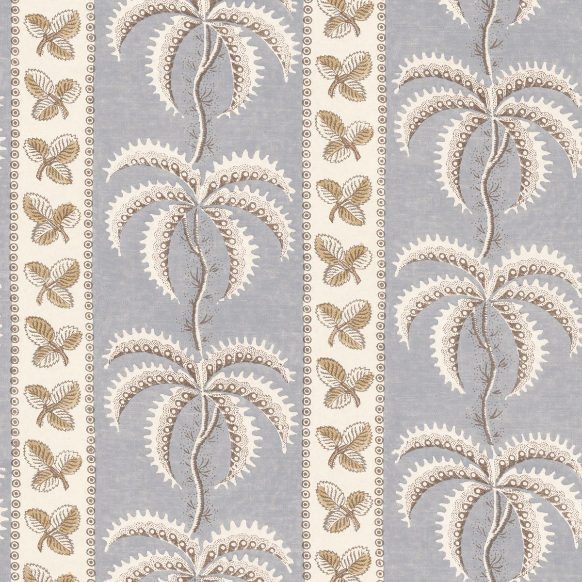 Grand Palm Stripe French Grey Wallpaper Roll Sample – full width pattern