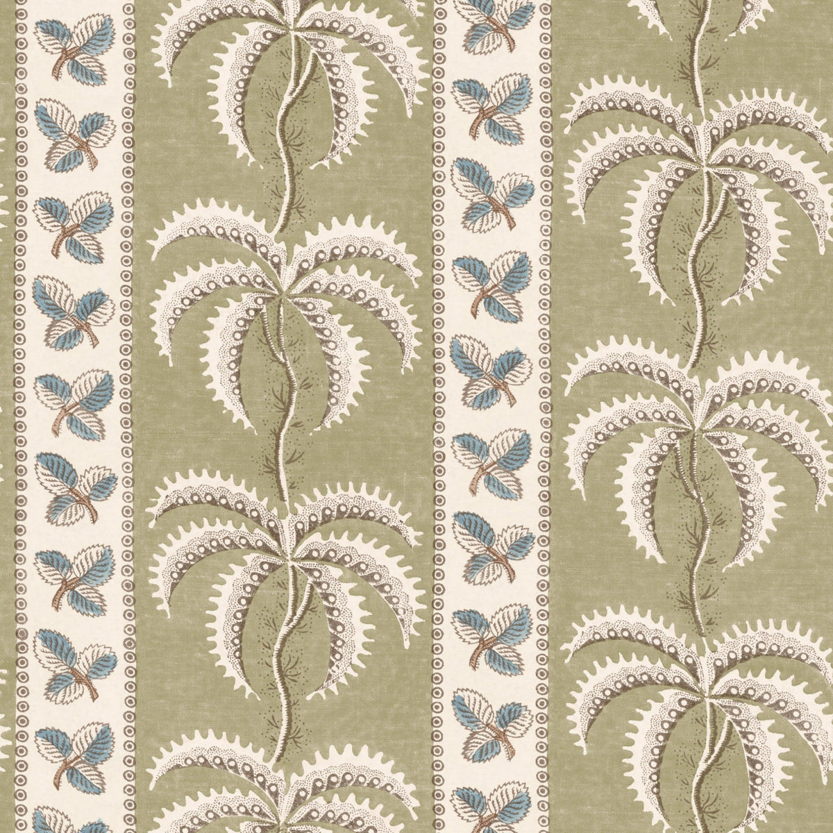 Grand Palm Stripe Verdure Green Wallpaper Roll Sample – full width pattern