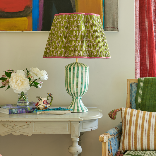 Green Stripe Kalash Lamp Base