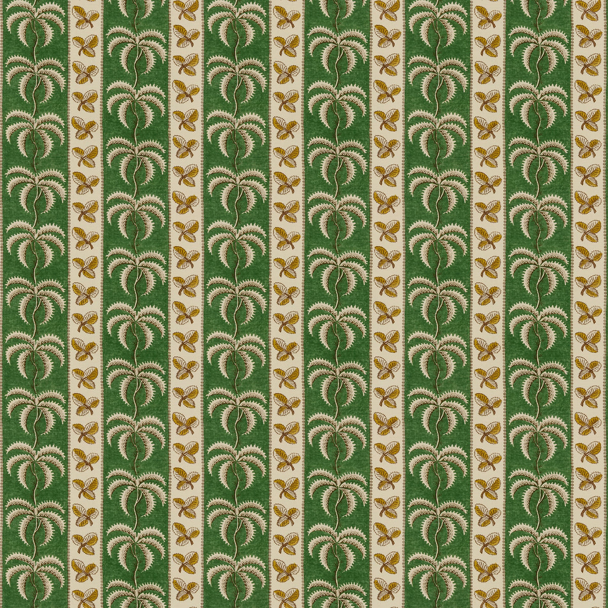 Palm Stripe Emerald/Yellow Sample – full width front