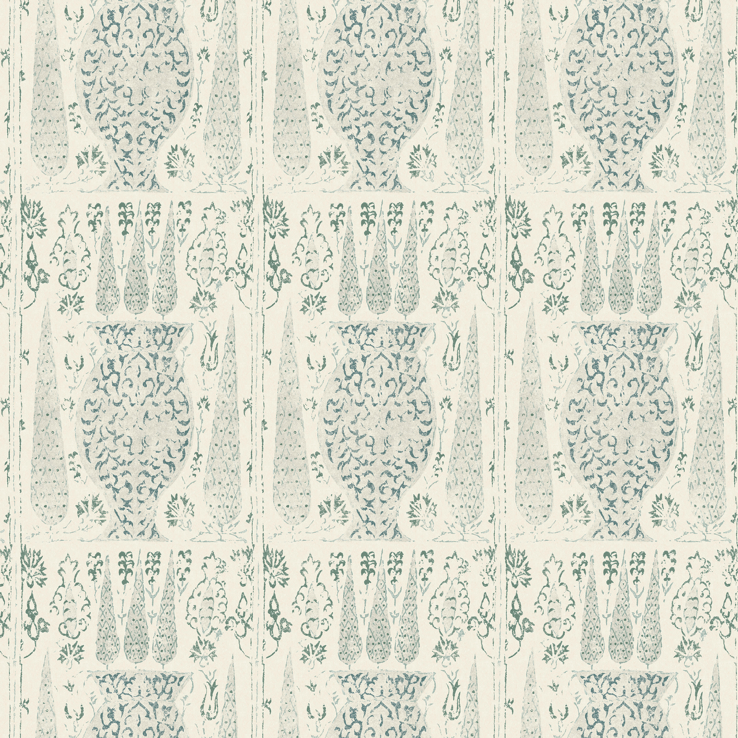 Vasari Duck Egg/Grey Wide-Width Wallpaper Sample
