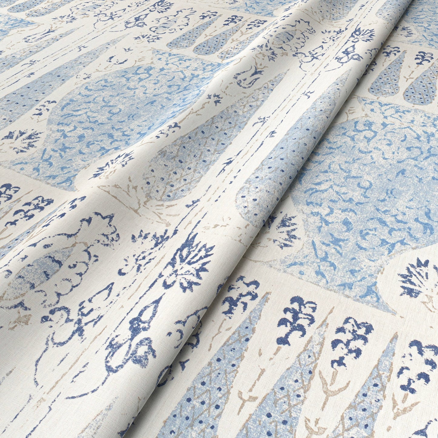 Vasari China Blue Fabric