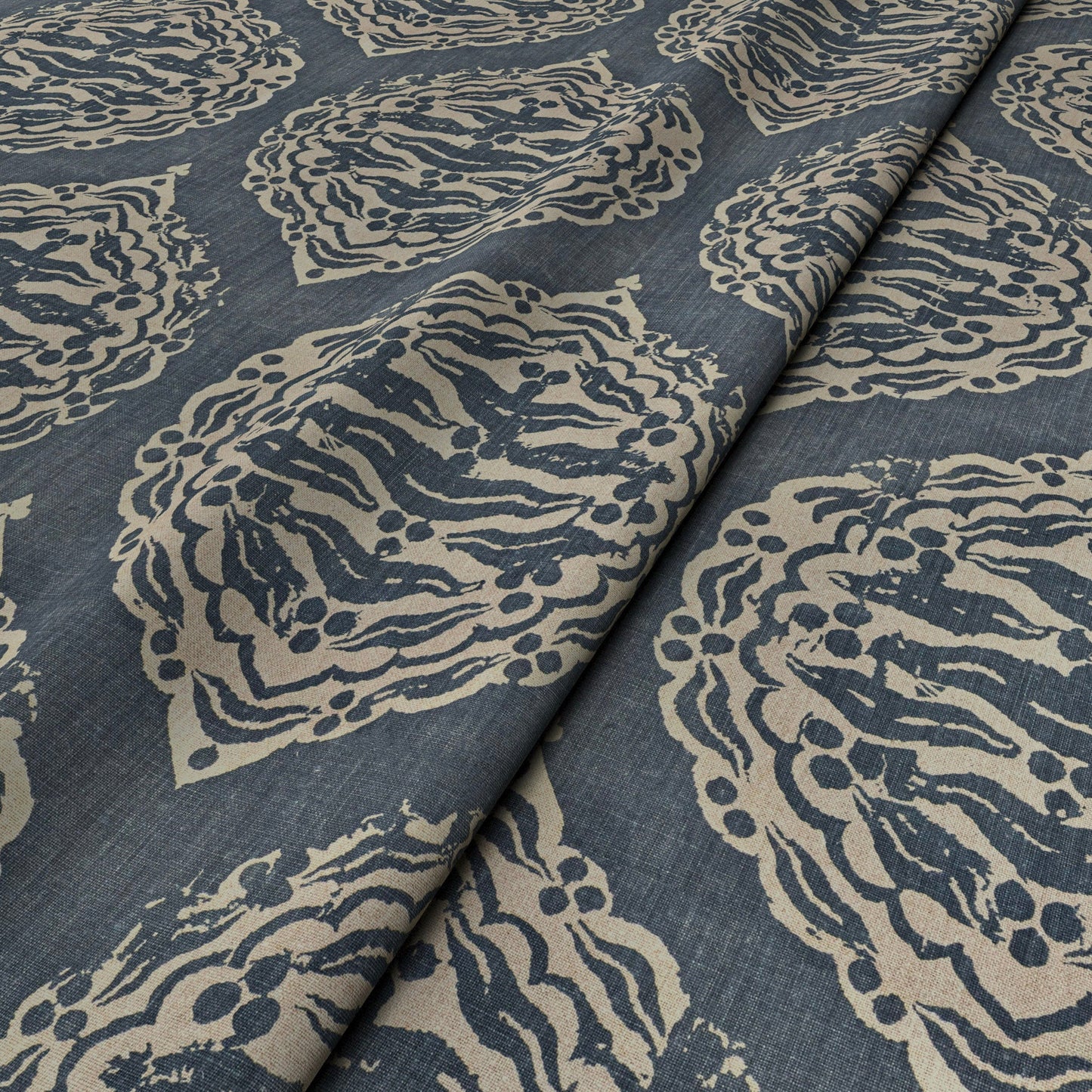 Mander Dark Blue Fabric