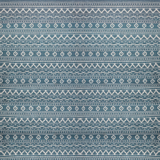 White on Turquoise Azteca Rug