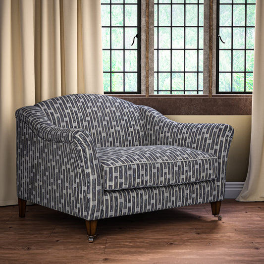 Inca Vertical Stripe Indigo Fabric