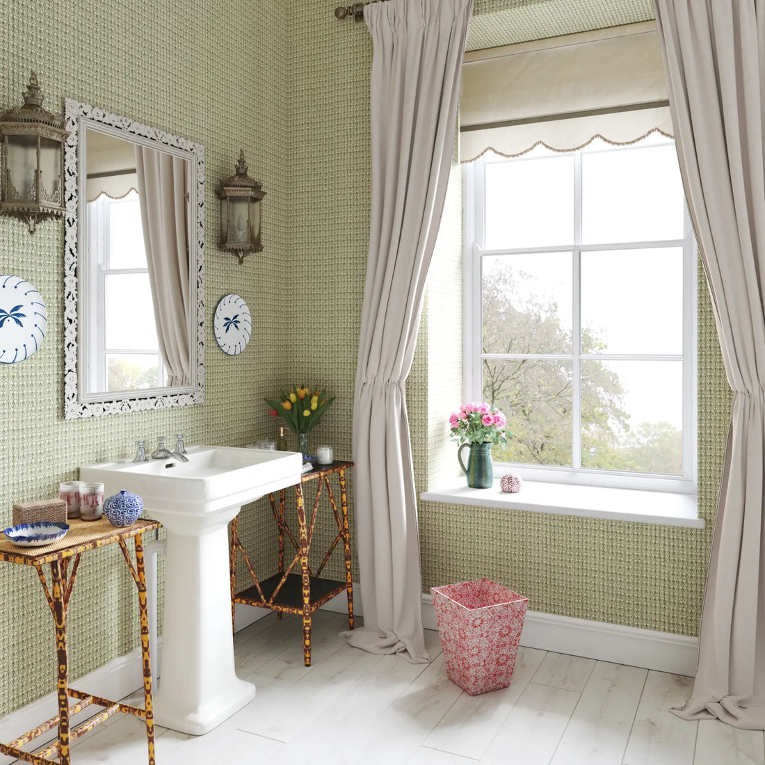 Bathroom Inspiration: Geometrics and Abstracts or Botanical Wallpaper?