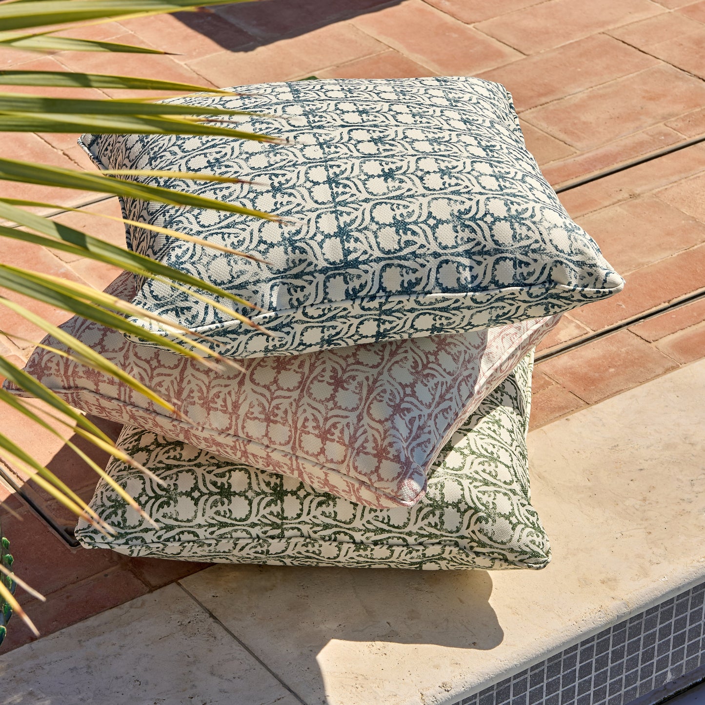 Ashok Green Performance/Outdoor Square Cushion
