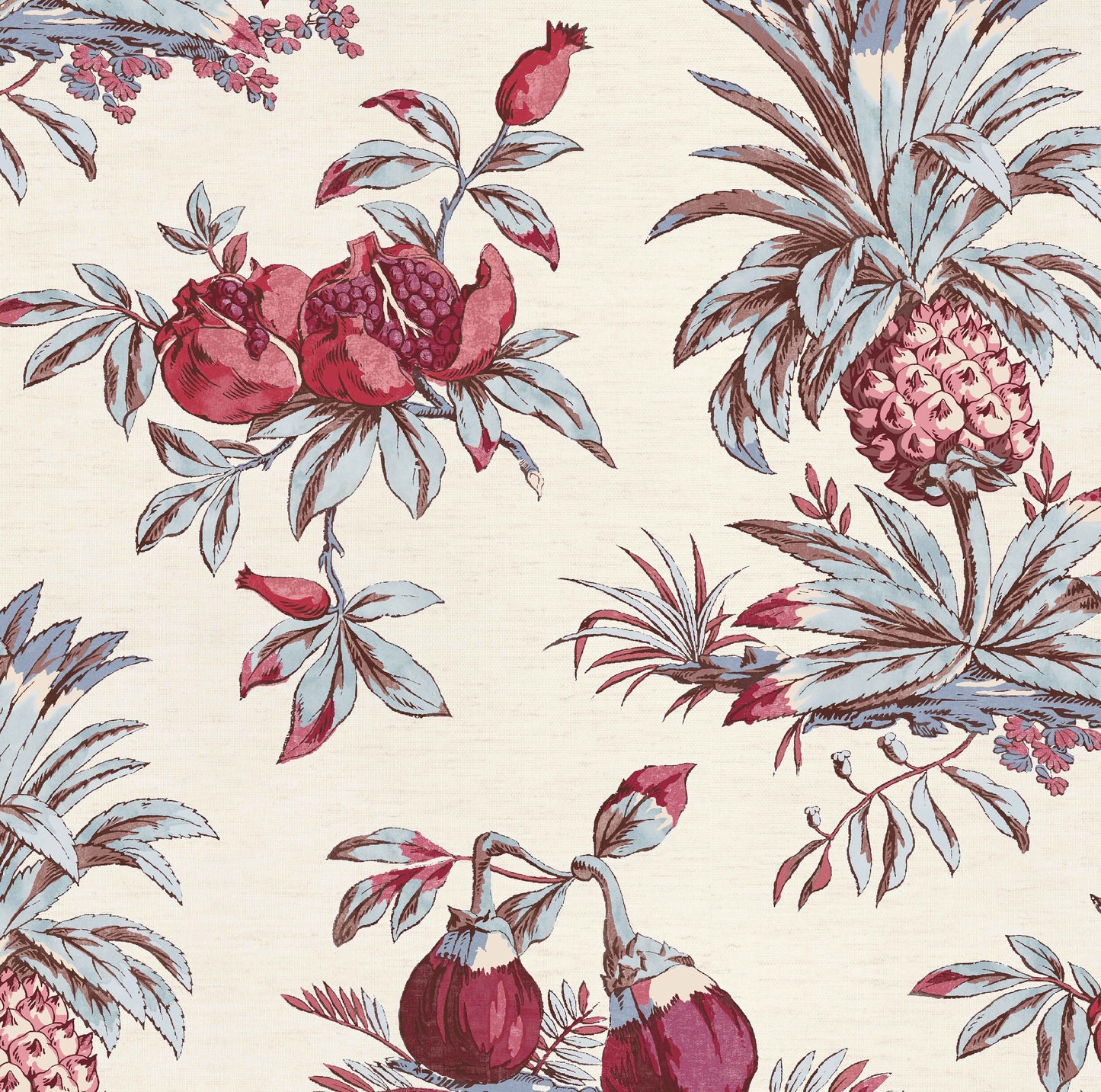 Dominica Old Rose/Duck Egg Grasscloth Roll