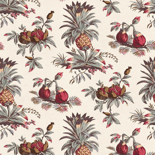 Dominica Antique Plum/Teal Grasscloth Roll
