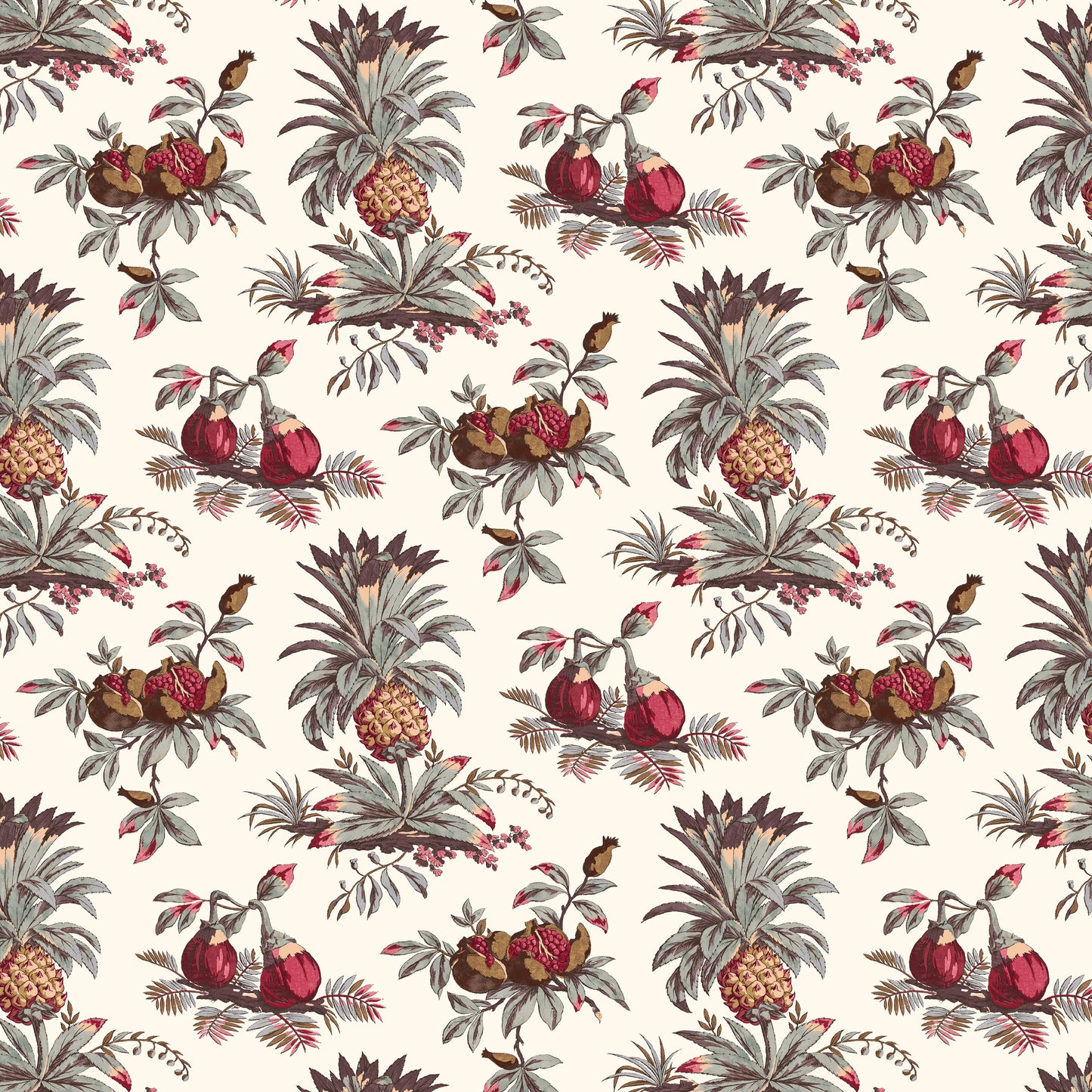 Dominica Red/Gold Wide-Width Wallpaper