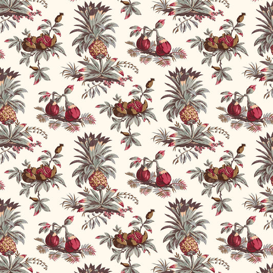 Dominica Red/Gold Wide-Width Wallpaper