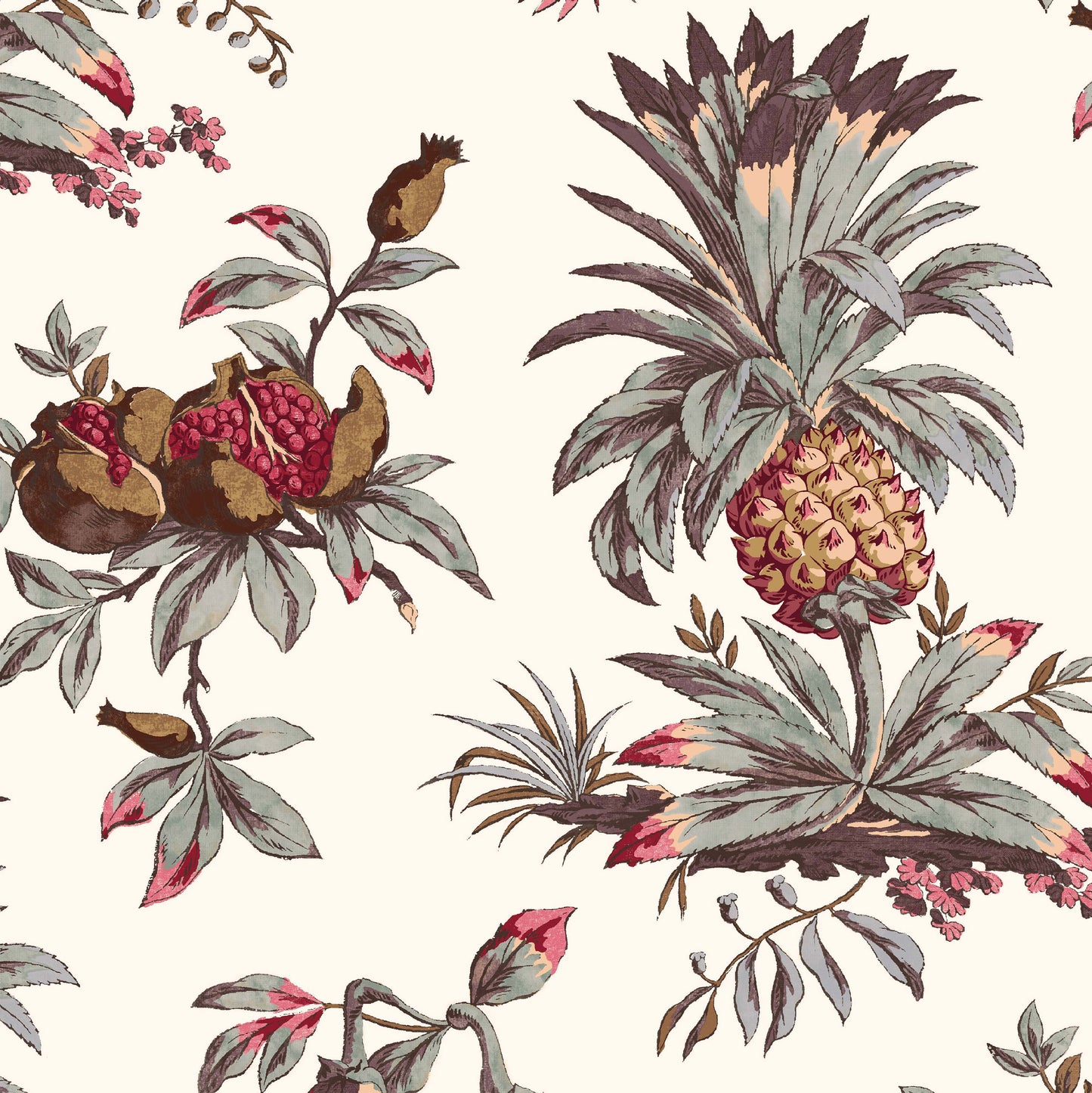 Dominica Red/Gold Wide-Width Wallpaper