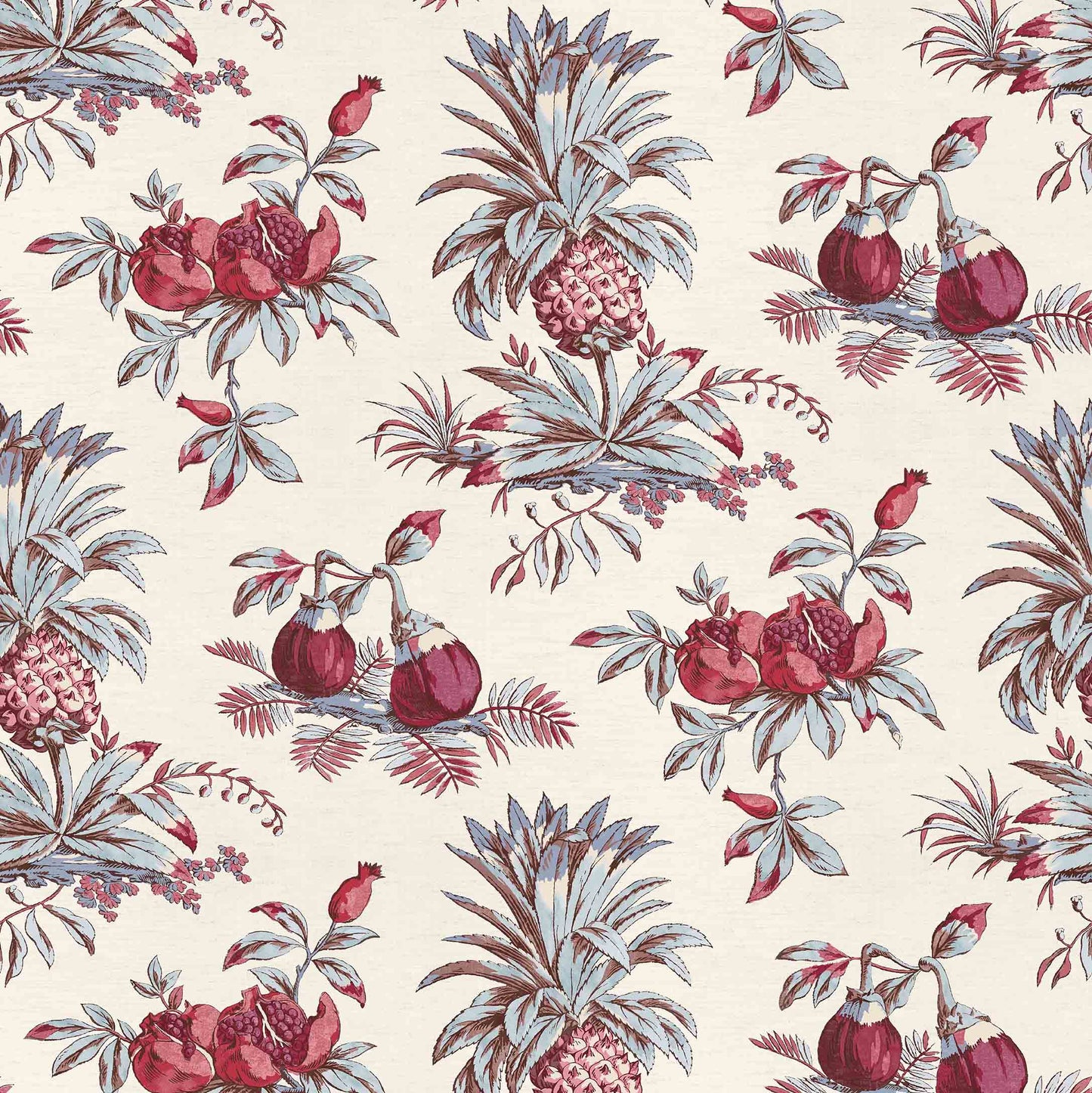 Dominica Old Rose/Duck Egg Grasscloth Roll