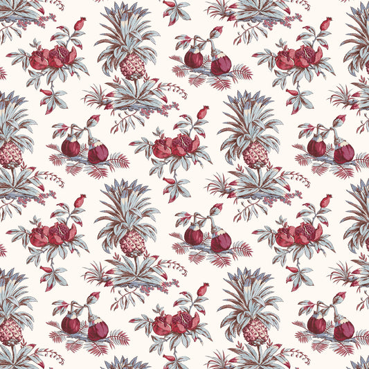 Dominica Old Rose/Duck Egg Wide-Width Wallpaper