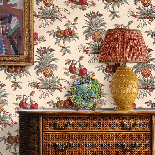 Dominica Antique Plum/Teal Grasscloth Roll