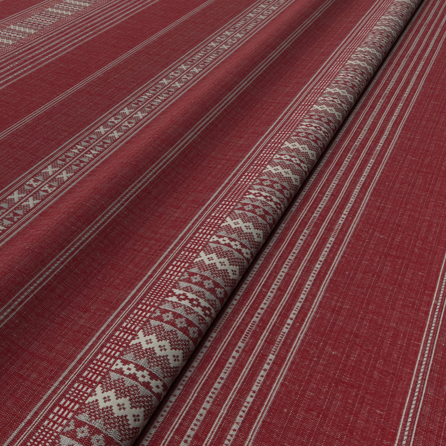 Ethnic Stripe Red Fabric