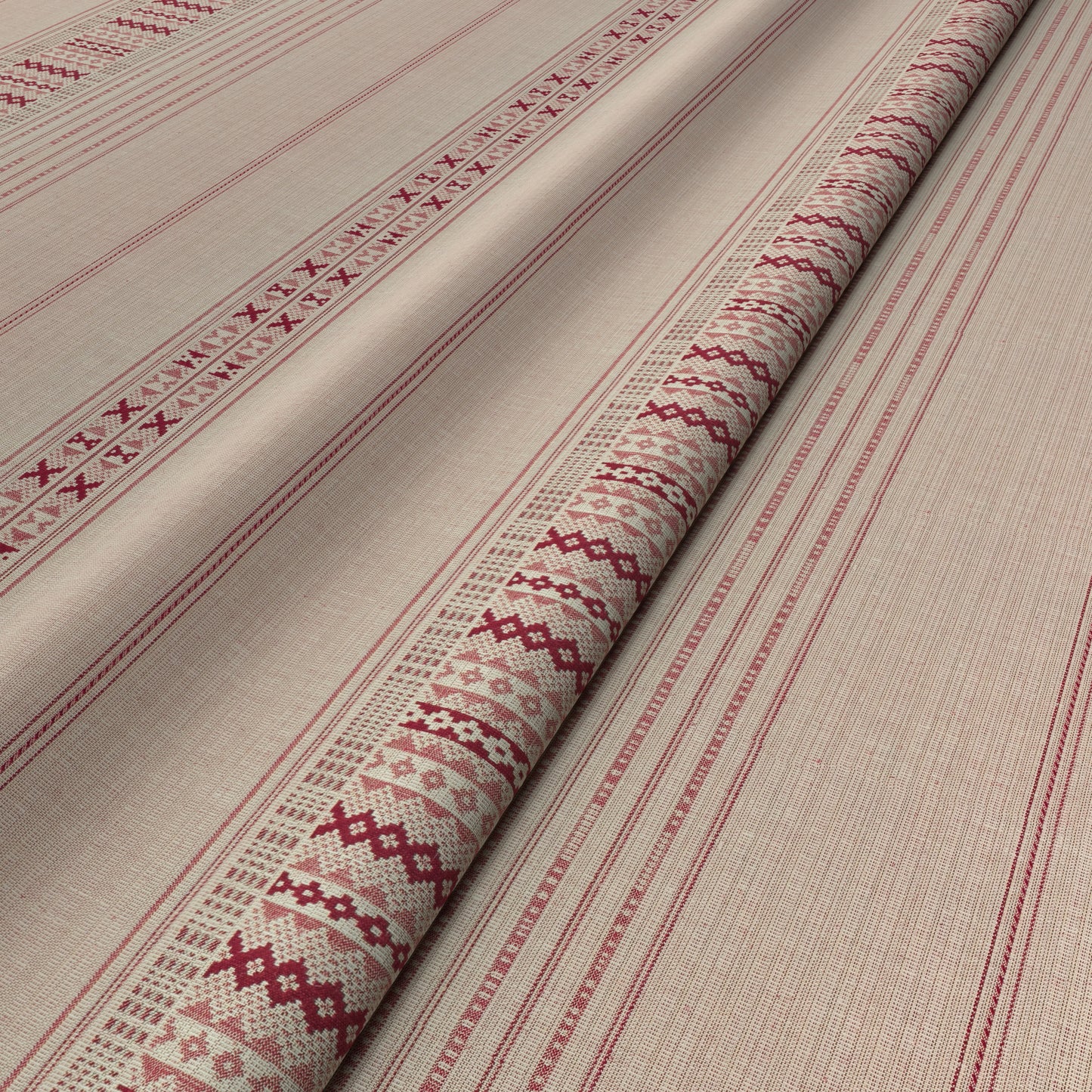 Ethnic Stripe Red Fabric