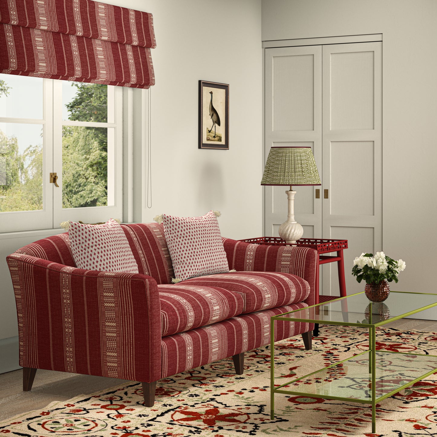 Ethnic Stripe Red Fabric