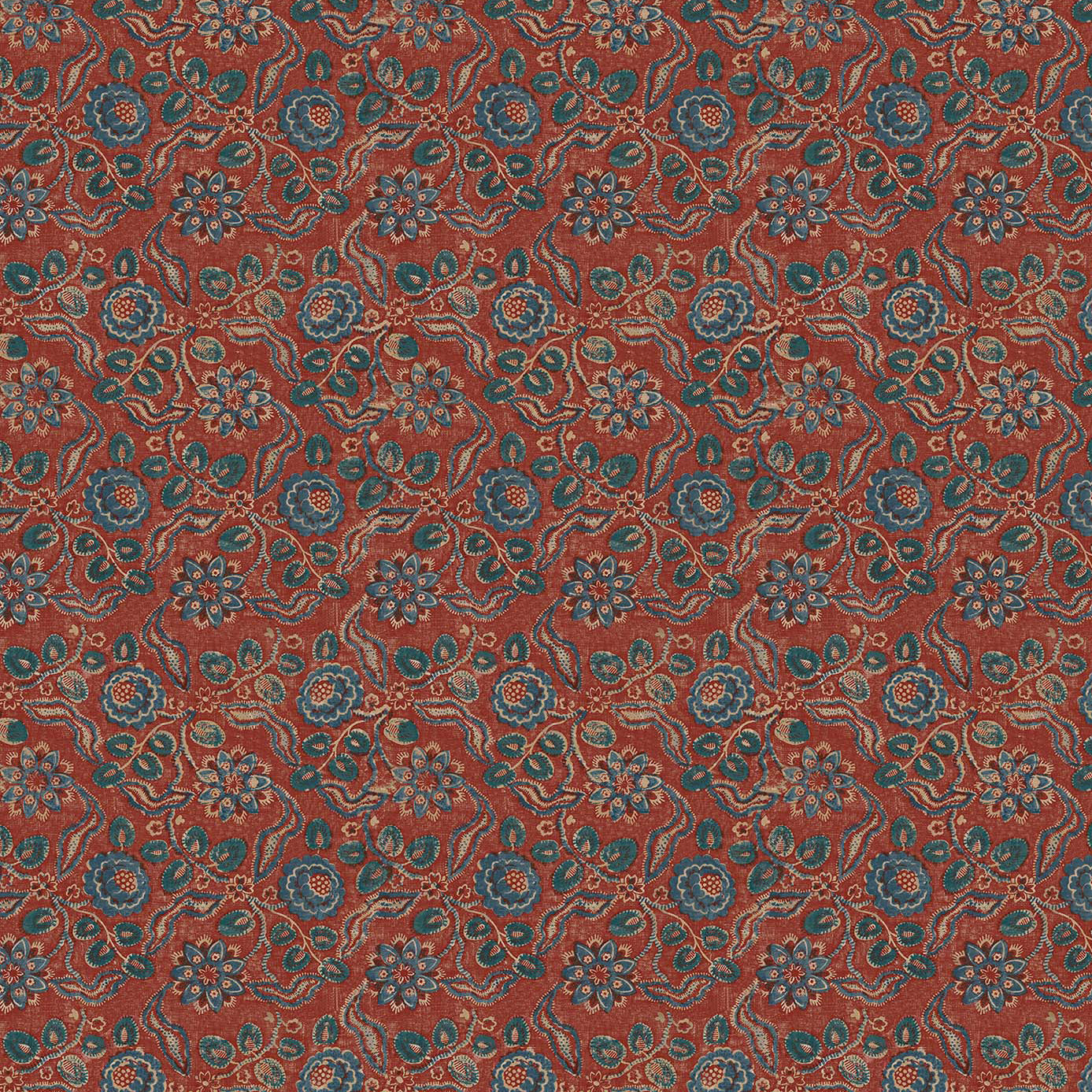 Evora Antique Red/Blue Fabric