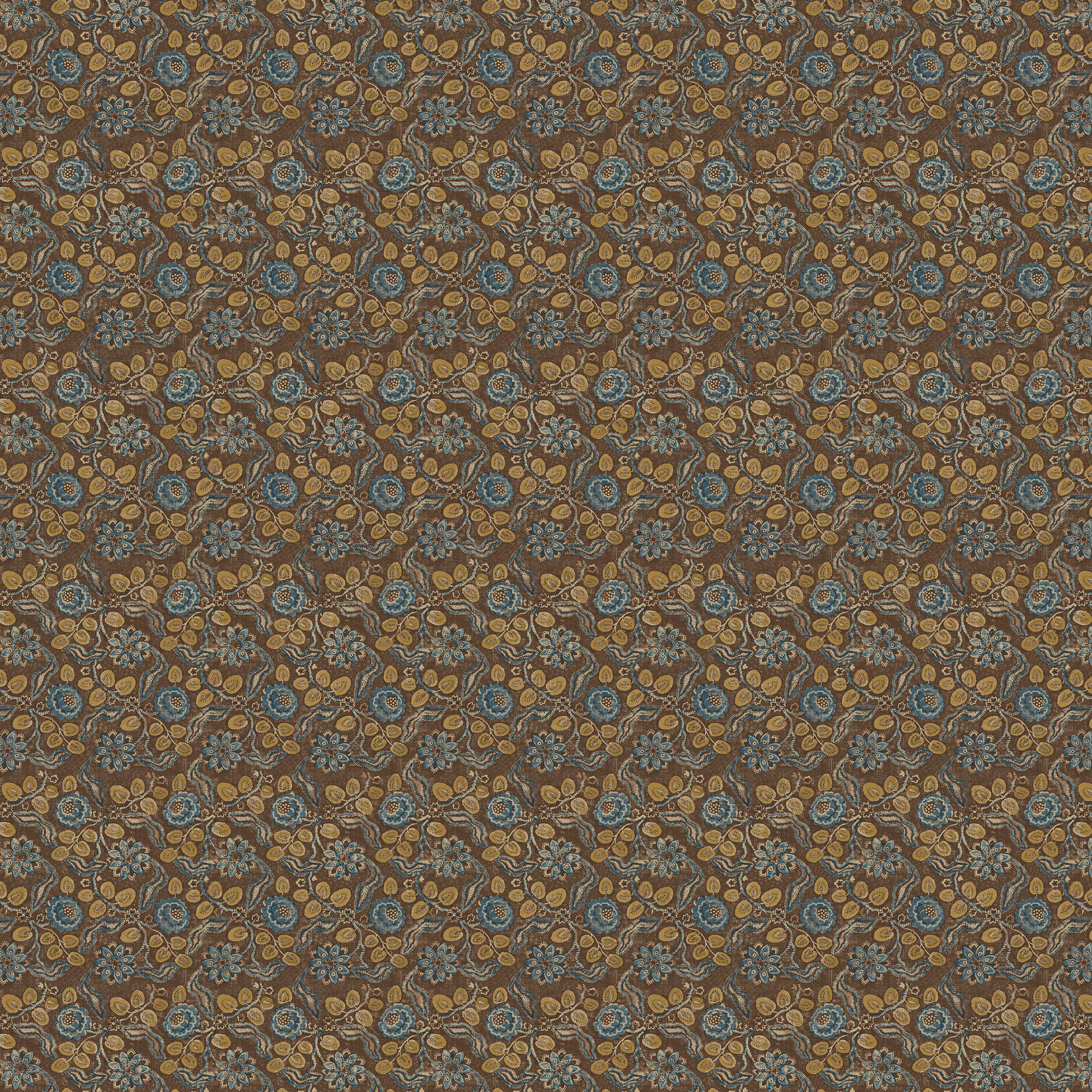 Evora Antique Chocolate/Blue Wide-Width Wallpaper – Penny Morrison
