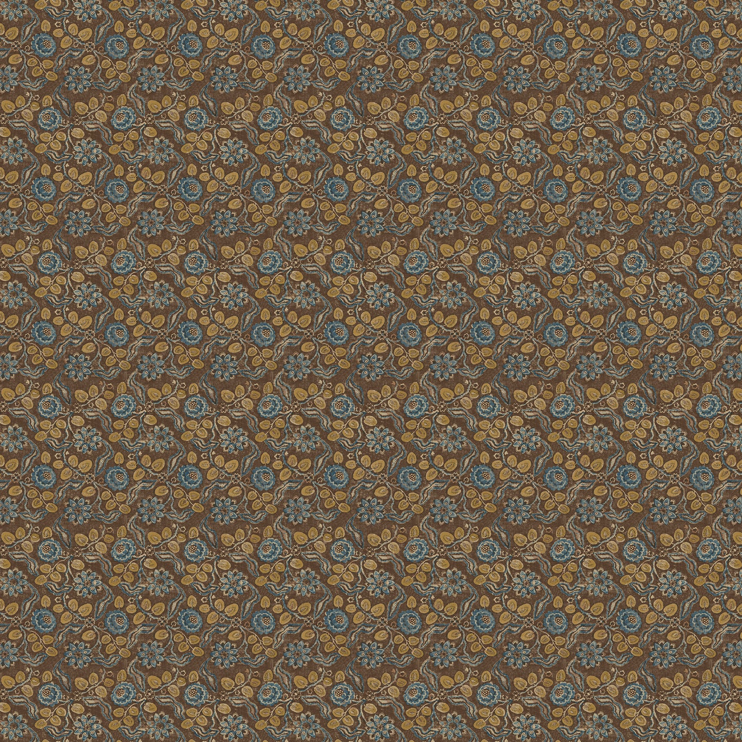 Evora Antique Chocolate/Blue Wide-Width Wallpaper