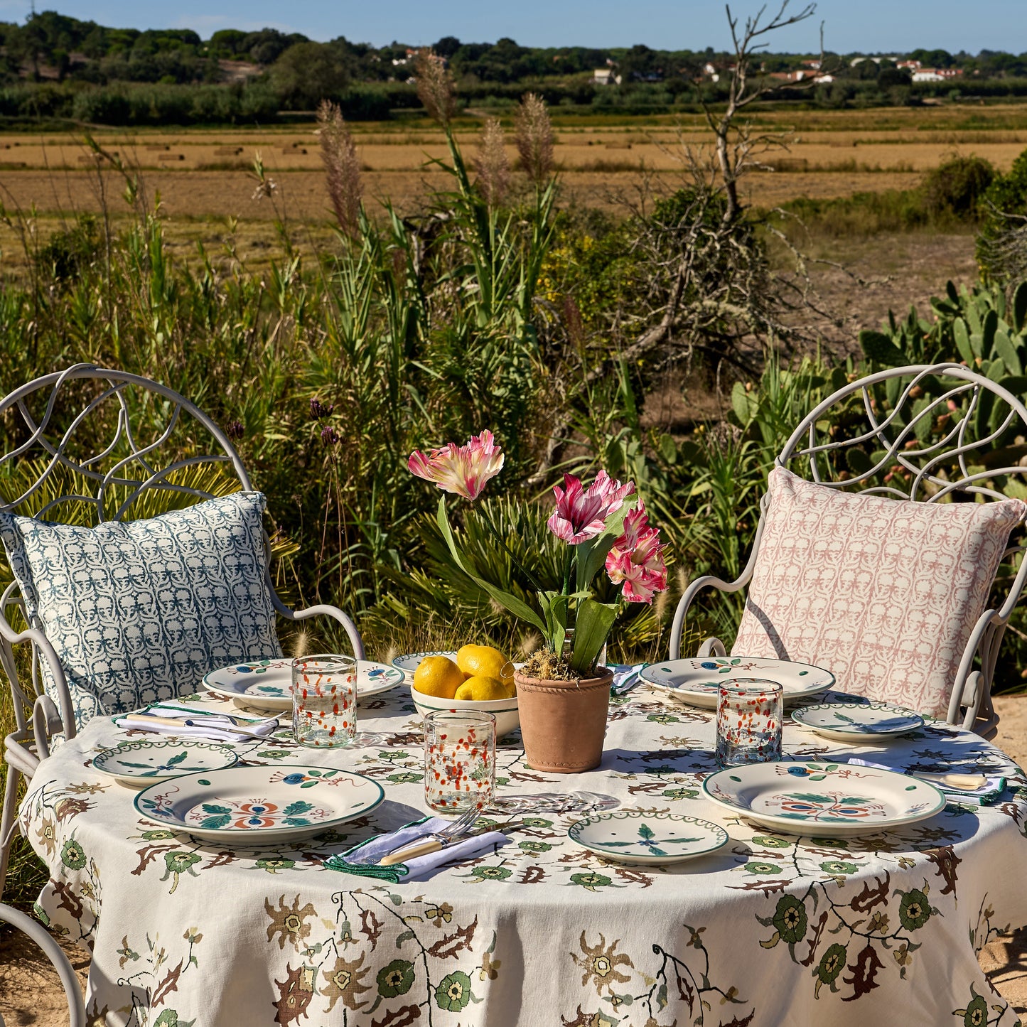 Ashok Pink Performance/Outdoor Square Cushion
