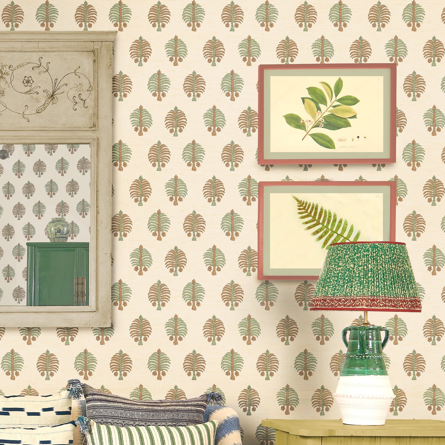 Gobi Garden Green Grasscloth Roll