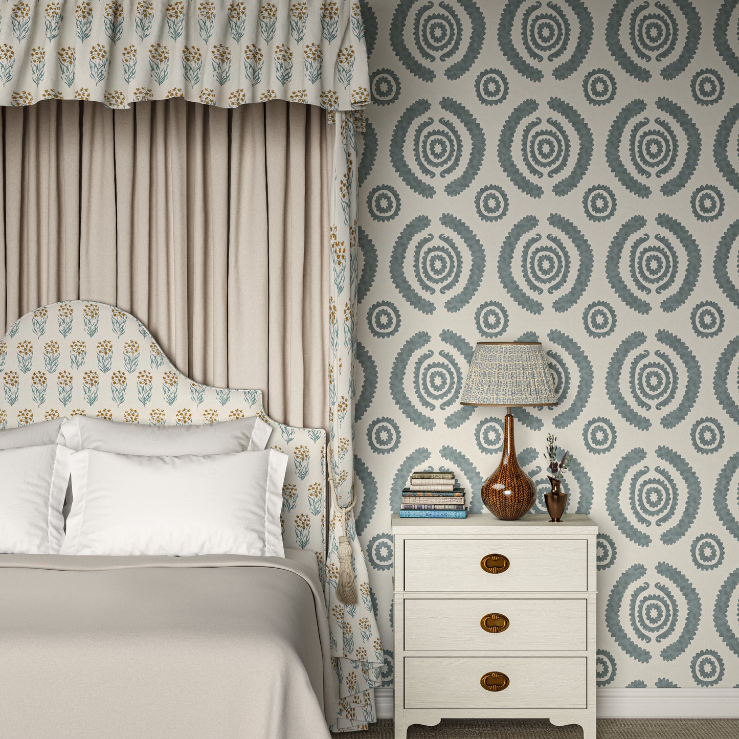 Haveli Blue Wide-Width Wallpaper