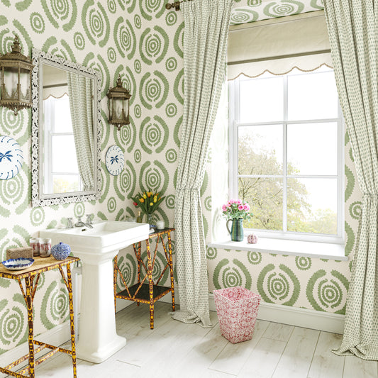Haveli Green Wide-Width Wallpaper