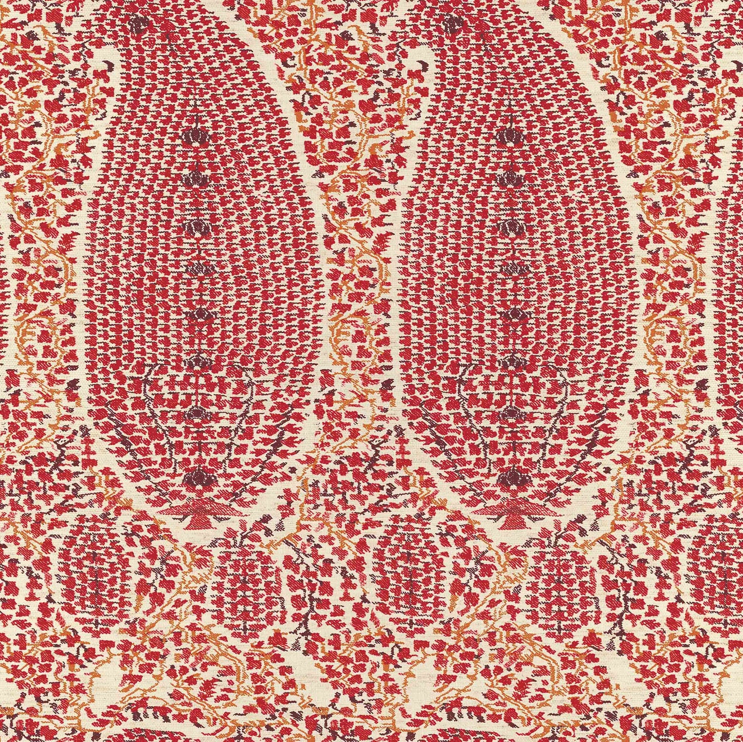 Jamawar Red/Spice Grasscloth Roll