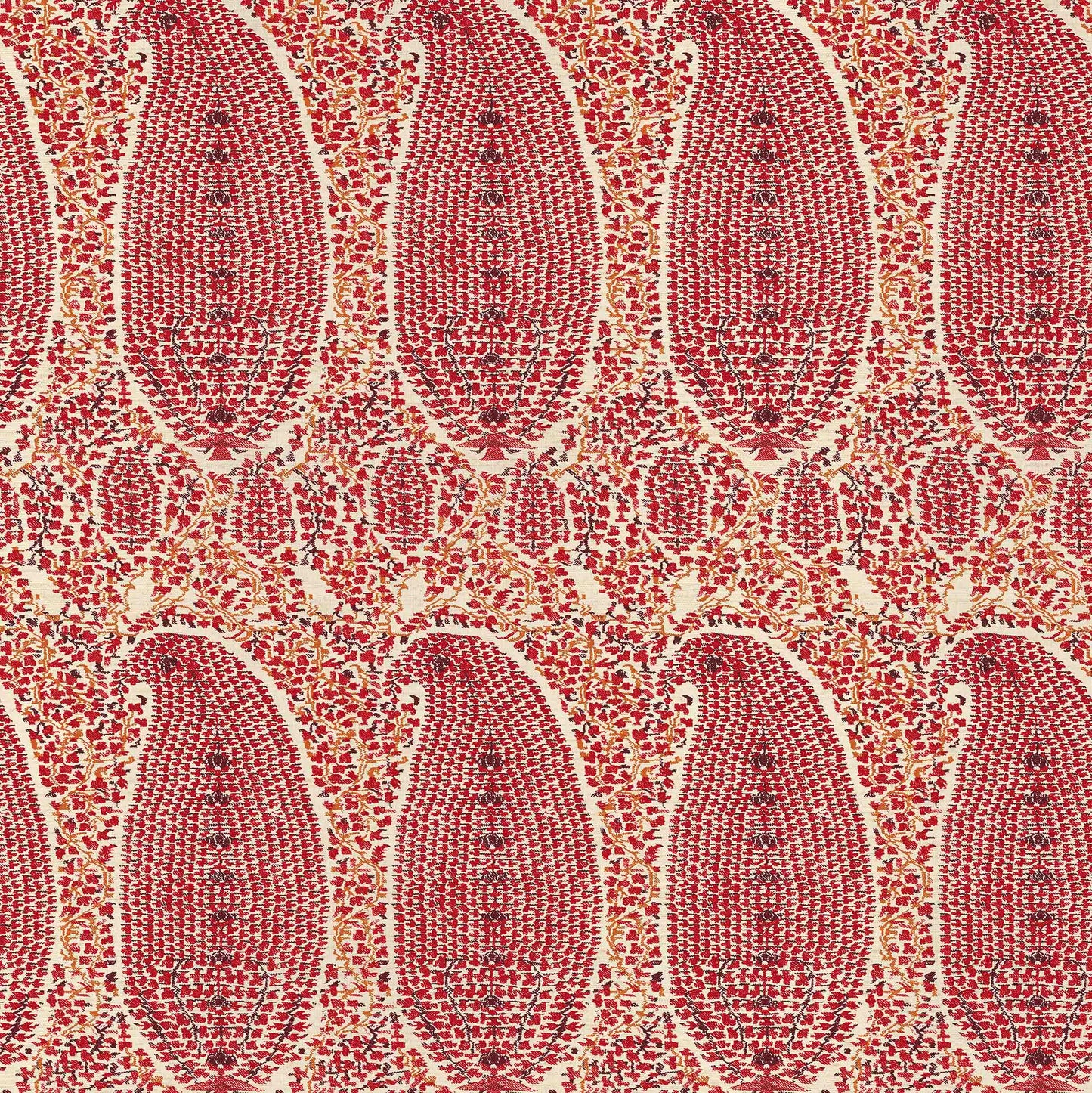 Jamawar Red/Spice Grasscloth Roll