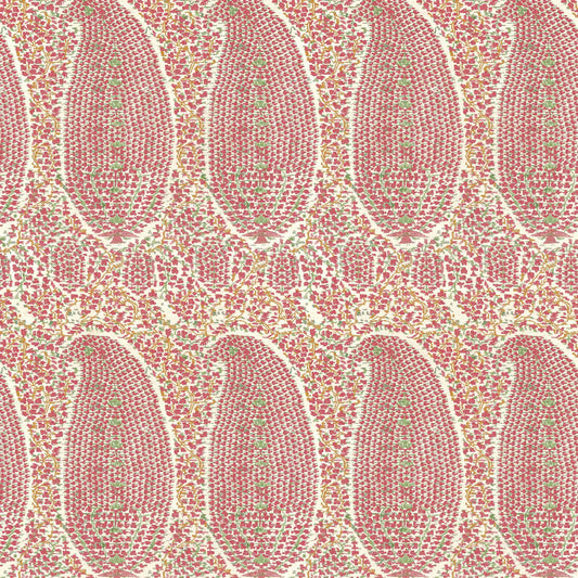 Jamawar Rose/Green Grasscloth Roll