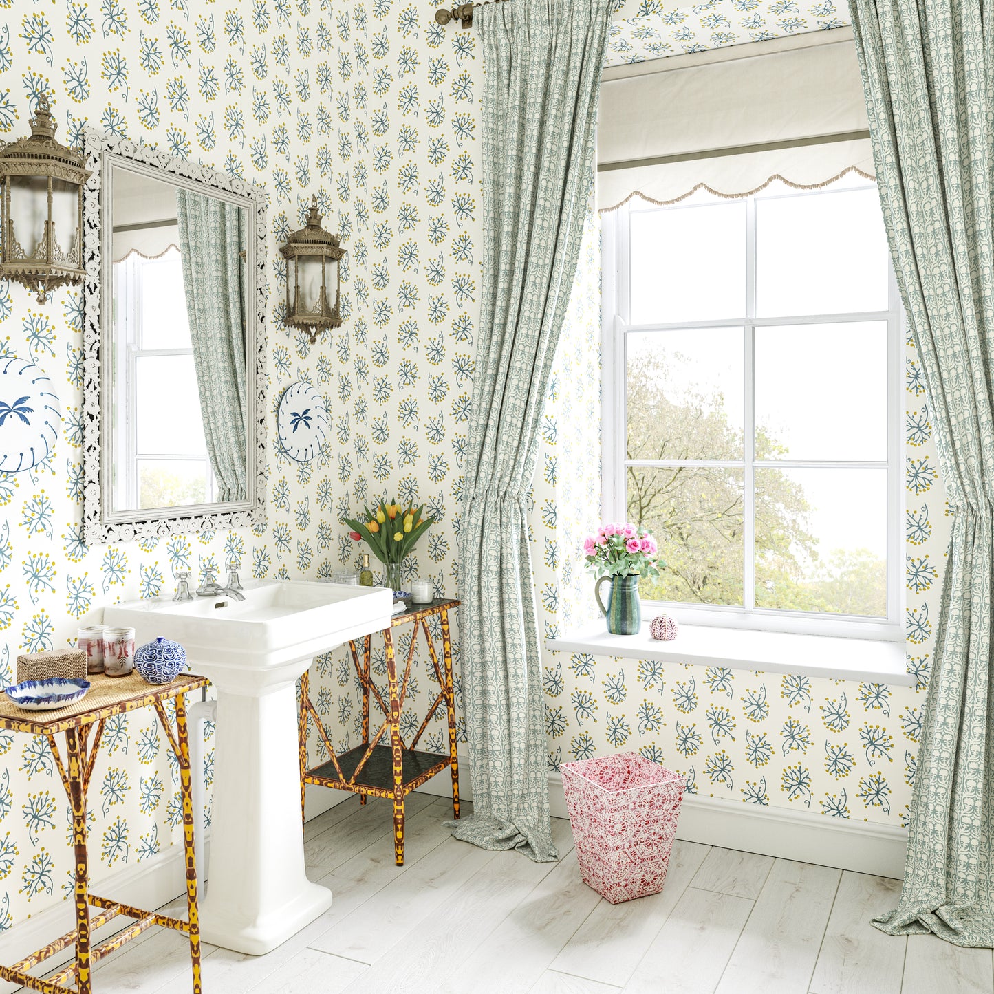 Juniper Blue/Yellow Wallpaper Roll