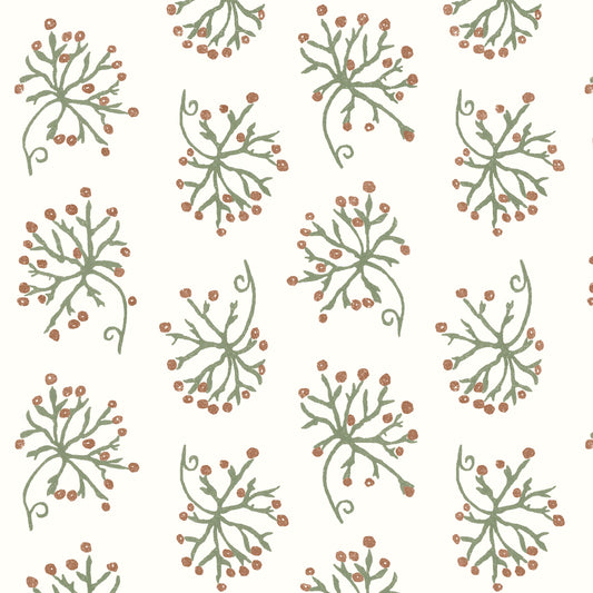 Juniper Green/Cinnamon Wallpaper Roll