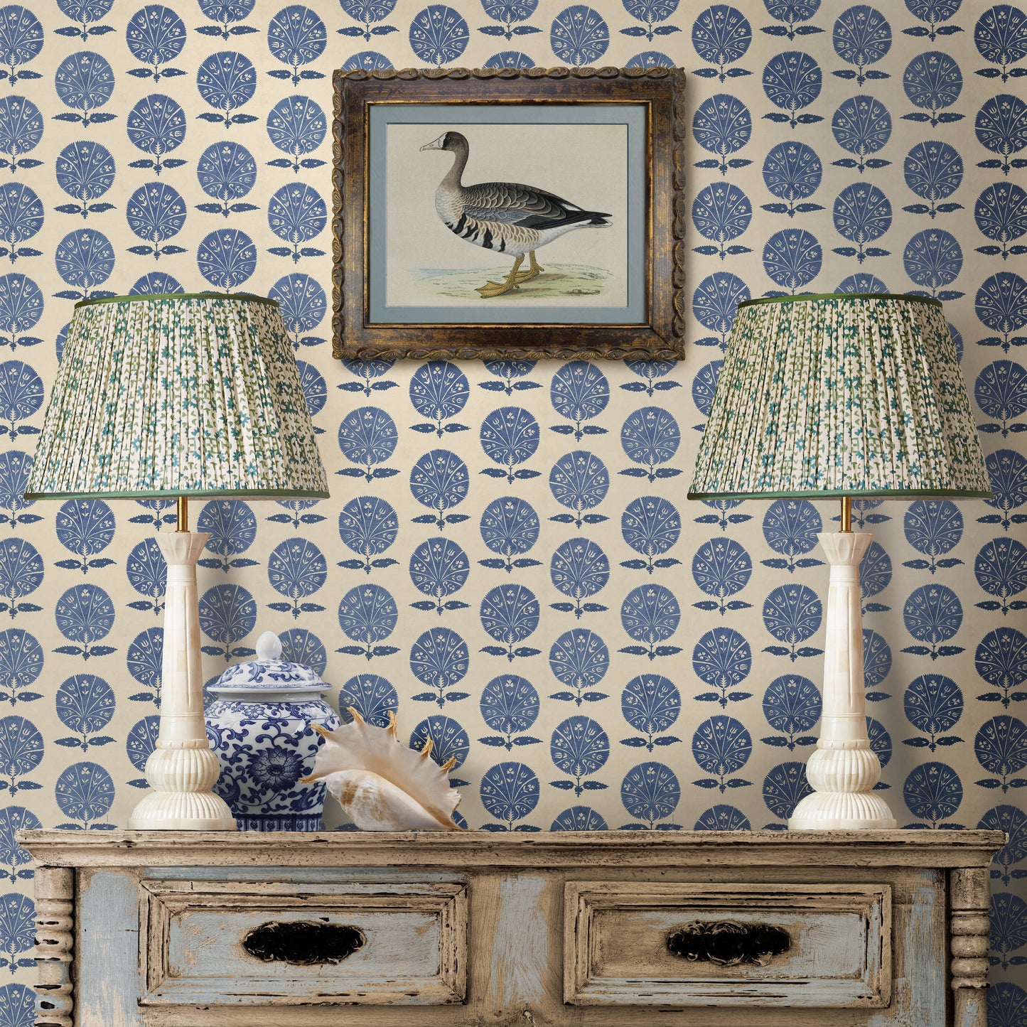 Little Suzani Antique Blue Wallpaper Roll